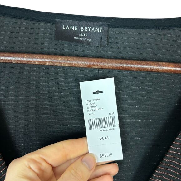 NWT Lane Bryant Copper Classic Flutter-Sleeve V-Neck Peplum Top Women's 14/16 - Picture 7 of 8